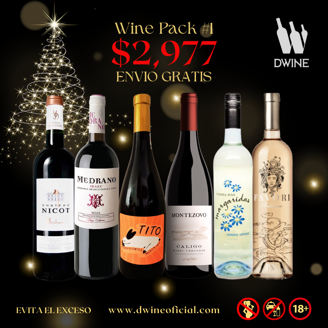 WINE PACK#1: 6 botellas de vino, diferentes paises por 2,977 pesos.