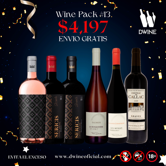 DWINE PACK#13: SERICIS Pinot Noir, SERICIS Bobal, SERICIS Monastrell, Saumur La Hunaudire AOC, Saumur Champigny Les Menais AOC, Chateau de Callac Graves AOC.