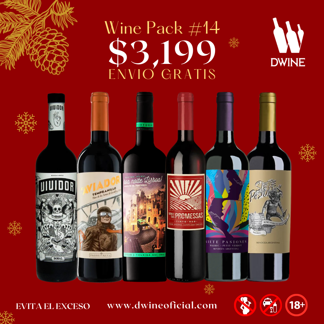 DWINE PACK#14: Vividor Bobal, Aviador Tempranillo, Siete Pasiones Malbec, Boa Noite Lisboa, Monte das Promessas Red Blend, Siete Pasiones Blend.