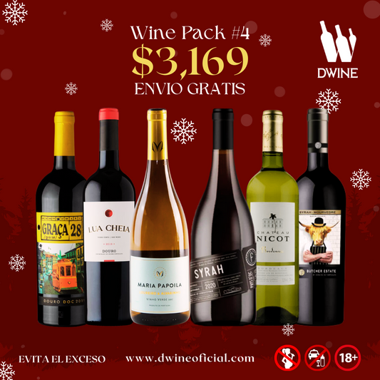 DWINE PACK#4: 3 vinos portugueses y 3 vinos franceses por 3,169 pesos.