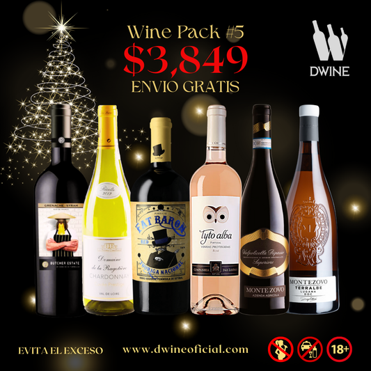 DWINE PACK#5: 2 vnos portugueses, 2 vinos franceses y 2 vinos italianos por 3,849 pesos.