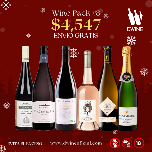 DWINE PACK#8: Fina selección de 6 vinos franceses por 4,547 pesos.